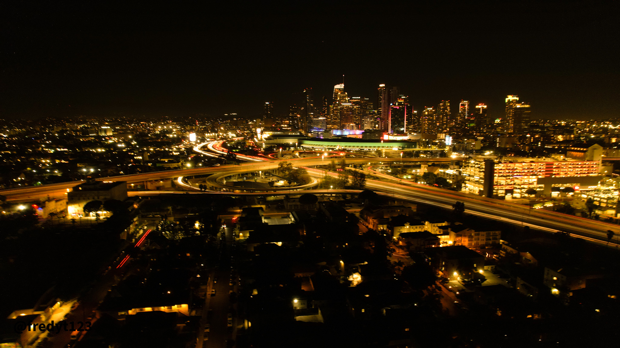 Downtown Los Angeles – Long Exposure from the Drone
